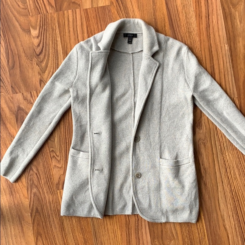 Jcrew sweater blazer gray wool